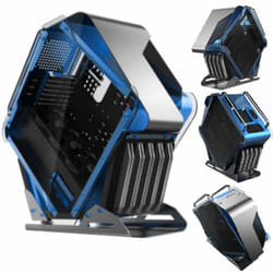 Cortek Galaxy E-ATX 2.0 Nero, Blu, Acciaio inox