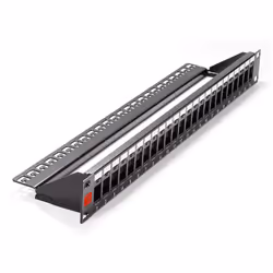 Techly Pannello Patch Modulare Senza Frutti 24 Posti 1U Nero, Cat5e, Cat6, Nero, Metallo, Montaggio a rack, 1U, REACH