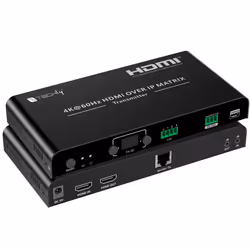 Techly IDATA HDMI-MX02T, 3840 x 2160 Pixel, Trasmettitore AV, 120 m, Cablato, Nero, HDCP