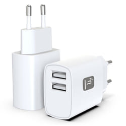 Techly IPW-USB-12W2A Caricabatterie per dispositivi mobili Cuffie, Altoparlante portatile, Power bank, Smartphone, Tablet Bianco AC Interno