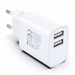 Techly IPW-USB-12W2A Caricabatterie per dispositivi mobili Cuffie, Altoparlante portatile, Power bank, Smartphone, Tablet Bianco AC Interno