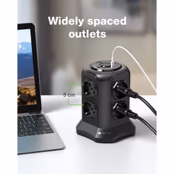 Techly Multipresa da Tavolo a Torretta Salvaspazio 8 Posti Italiana Bipasso / Schuko 2 USB-A e 2 USB-C - Vista aggiuntiva 4