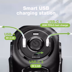 Techly Multipresa da Tavolo a Torretta Salvaspazio 8 Posti Italiana Bipasso / Schuko 2 USB-A e 2 USB-C - Vista aggiuntiva 8