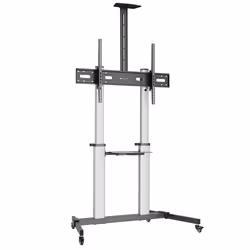 Techly Supporto a Pavimento Trolley TV LCD/LED/Plasma 60-100", 2,54 m (100"), 200 x 200 mm, 1000 x 600 mm, -10 - 5°, Allumini ...