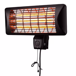 Techly IC-HEATOUT001 stufetta elettrica Interno e esterno Nero 2400 W Riscaldatore di ambienti elettrico al quarzo