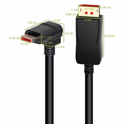 Techly Cavo Audio/Video DisplayPort 1.4 8K M/M Angolato 90° 3 metri Nero