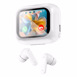 Techly Cuffie Auricolari BT con Custodia Smart Touch Screen LCD Cancellazione Attiva del Rumore ANC, True Wireless Stereo (TW ...