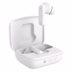 Techly Cuffie Auricolari BT con Custodia Smart Touch Screen LCD Cancellazione Attiva del Rumore ANC