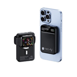 Techly I-CHARGE-10LCDBK batteria portatile Polimeri di litio (LiPo) 10000 mAh Carica wireless Nero