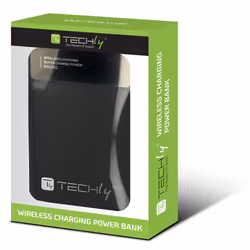 Techly I-CHARGE-10LCDBK batteria portatile Polimeri di litio (LiPo) 10000 mAh Carica wireless Nero