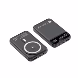 Techly I-CHARGE-10LCDBK batteria portatile Polimeri di litio (LiPo) 10000 mAh Carica wireless Nero