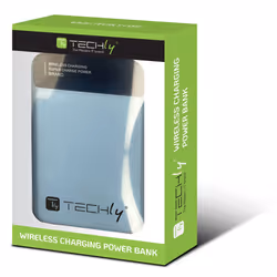 Techly I-CHARGE-10LCDBL batteria portatile Polimeri di litio (LiPo) 10000 mAh Carica wireless Blu