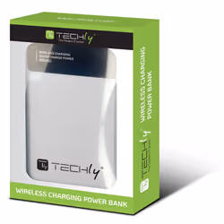 Techly I-CHARGE-10LCDWH batteria portatile Polimeri di litio (LiPo) 10000 mAh Carica wireless Bianco
