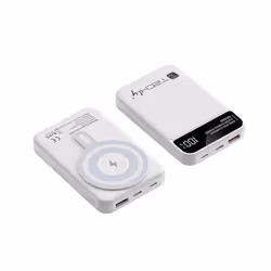 Techly I-CHARGE-10LCDWH batteria portatile Polimeri di litio (LiPo) 10000 mAh Carica wireless Bianco