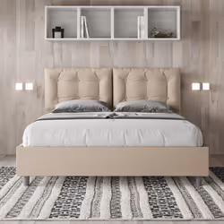 Letto matrimoniale 160x200 Annalisa con testata e Letto imbottiti, rivestimento in similpelle, particolarmente versatile e fa ...