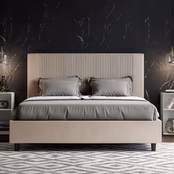 Letto matrimoniale 160x200 Goya con testata e Letto imbottiti, rivestimento in similpelle, particolarmente versatile e facilm ...
