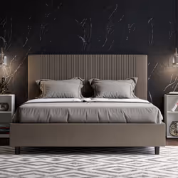 Letto matrimoniale 160x200 Goya con testata e Letto imbottiti, rivestimento in similpelle, particolarmente versatile e facilm ...
