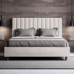 Letto matrimoniale 160x200 Agueda con testata e Letto imbottiti, rivestimento in similpelle, particolarmente versatile e faci ...