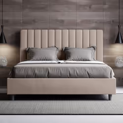 Letto matrimoniale 160x200 Agueda con testata e Letto imbottiti, rivestimento in similpelle, particolarmente versatile e faci ...