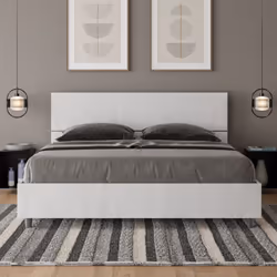 Letto matrimoniale 160x190 Demas con testata e Letto in pannelli di nobilitato, particolarmente versatile e facilmente abbina ...