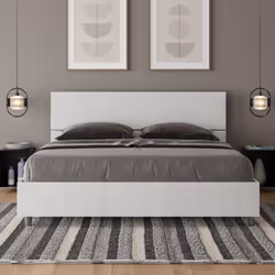 Letto matrimoniale 160x190 Demas con testata e Letto in pannelli di nobilitato, particolarmente versatile e facilmente abbina ...