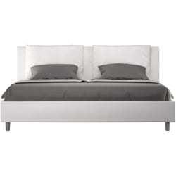 Letto Matrimoniale King size rivestito in Similpelle - antea - Colore: Bianco - Dimensione Rete: 200x200 - Tipologia Letto: Senza Rete