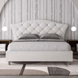 Letto matrimoniale 160x200 Langre con testata e Letto imbottiti, rivestimento in similpelle, particolarmente versatile e faci ...