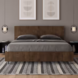 Letto matrimoniale 160x190 Demas con testata e Letto in pannelli di nobilitato, particolarmente versatile e facilmente abbina ...
