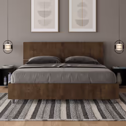 Letto matrimoniale 160x190 Demas con testata e Letto in pannelli di nobilitato, particolarmente versatile e facilmente abbina ...