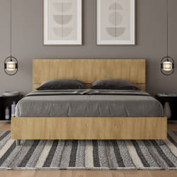 Les Tendances - Letto matrimoniale senza rete 160x190 testata dritta quercia Demas