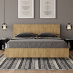 Les Tendances - Letto matrimoniale contenitore 160x190 testata dritta quercia Demas