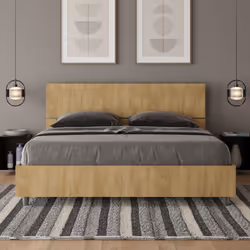 Letto matrimoniale 160x190 Demas con testata e Letto in pannelli di nobilitato, particolarmente versatile e facilmente abbina ...