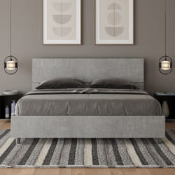 Letto matrimoniale senza rete 160x190 testata inclinata cemento Demas