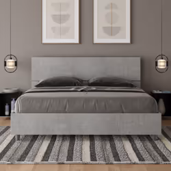 Letto matrimoniale 160x190 Demas con testata e Letto in pannelli di nobilitato, particolarmente versatile e facilmente abbina ...