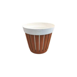 Ecoplast - Vaso Linea Kreta D20 Bianco/ Terracotta