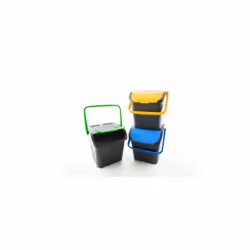 Mod. ECOLOGIC in polipropilene. Con coperchio e maniglione anti-randagismo. Sovrapponibile. Capacit 28 l. Dimensioni 390x365x ...