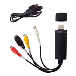 Techly I-USB-VIDEO-700TY, Nero, Windows 10, Windows 2000, Windows 7, Windows 8, Windows Vista, Windows XP, 720 x 576 Pixel, 7 ...