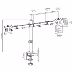 Techly ICA-LCD 582-D Supporti a parete per TV 32" Scrivania Nero