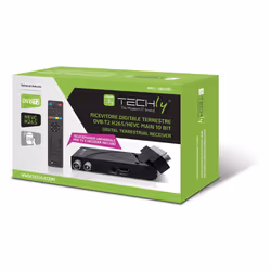 Techly IDATA TV-DT2SCA set-top box TV Terrestre Full HD Nero