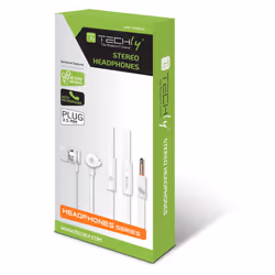 Techly SB-HP A1WHTY cuffia e auricolare Cablato In-ear Musica e Chiamate Bianco