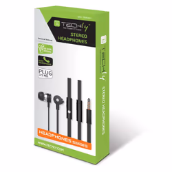 Techly SB-HP A1BKTY cuffia e auricolare Cablato In-ear Musica e Chiamate Nero