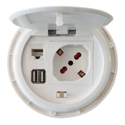 Techly IUPS-PCP-81U2URJ presa energia Bianco