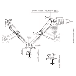 Techly ICA-LCD 462B Supporti a parete per TV 32" Scrivania Nero