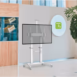 Techly ICA-TR49W carrello e supporto multimediale Bianco Pannello piatto Carrello multimediale - Vista aggiuntiva 8