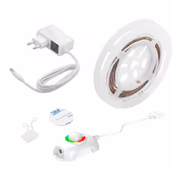 Techly I-STRIP-LED-RGB-BEDS, Striscia led universale, Luce d'atmosfera, Interno, Nastro adesivo, Bianco, Multi