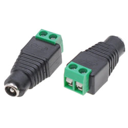Techly IADAP TB2T-DC5521F adattatore per inversione del genere dei cavi DC 5.5 x 2.1 mm Terminal Block 2 pin Nero, Verde
