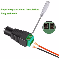 Techly IADAP TB2T-DC5521F adattatore per inversione del genere dei cavi DC 5.5 x 2.1 mm Terminal Block 2 pin Nero, Verde