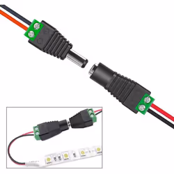 Techly IADAP TB2T-DC5521F adattatore per inversione del genere dei cavi DC 5.5 x 2.1 mm Terminal Block 2 pin Nero, Verde