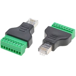 Techly IADAP TB8T-RJ45M adattatore per inversione del genere dei cavi RJ45 Terminal Block 8 pin Nero, Verde