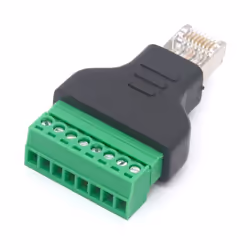 Techly IADAP TB8T-RJ45M adattatore per inversione del genere dei cavi RJ45 Terminal Block 8 pin Nero, Verde